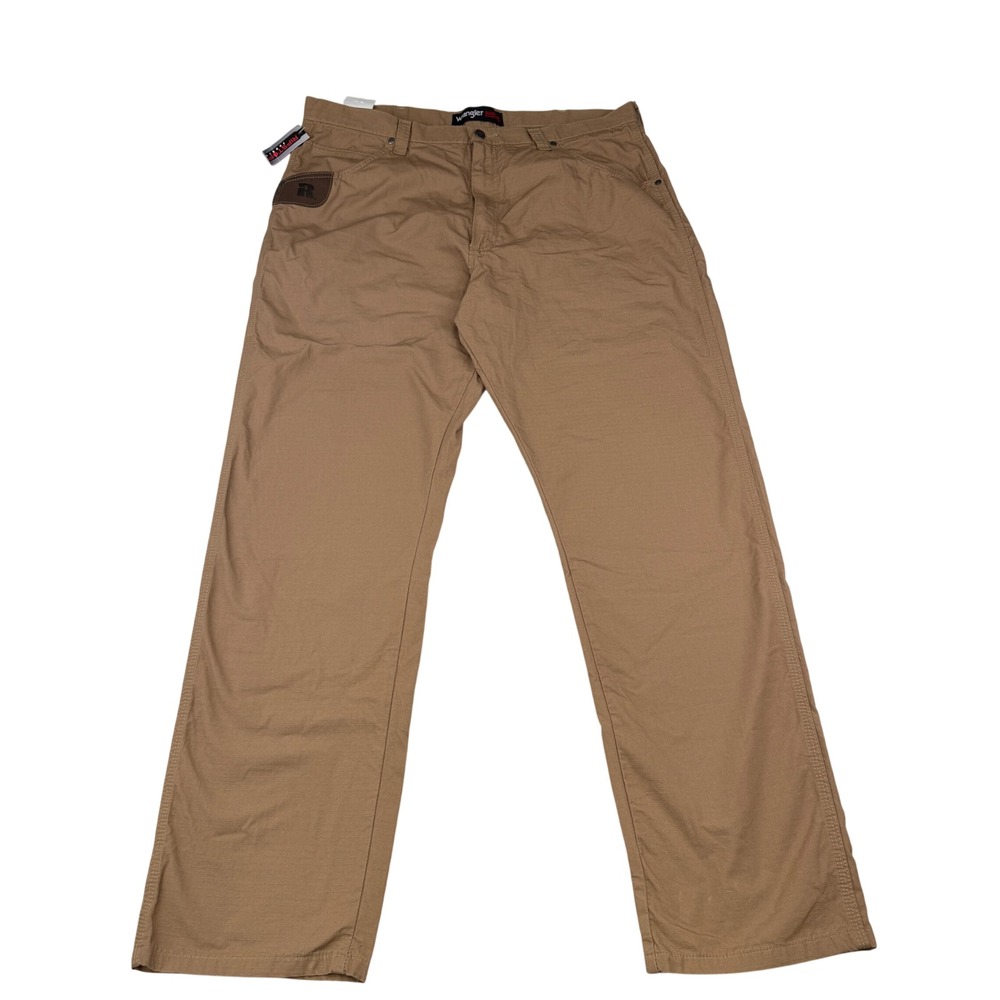 NEW Wrangler RIGGS Workwear Pants Men 40x34 Brown Relaxed Fit Ripstop NWT